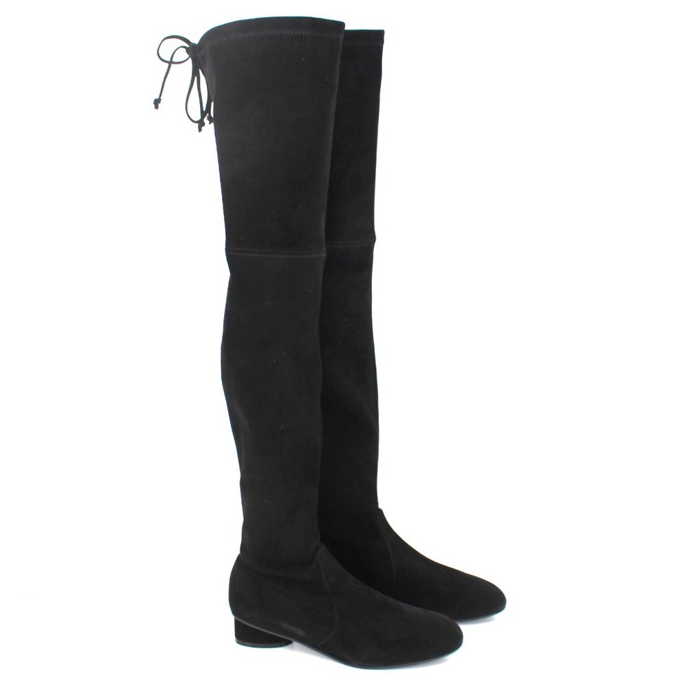 Stuart Weitzman Genna 25 City Boot Over The Knee Suede Boots Black 6.5 NEW